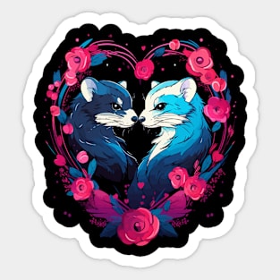 Ferret Couple Valentine Sticker